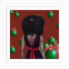 Afro Christmas Girl 001 Art Print