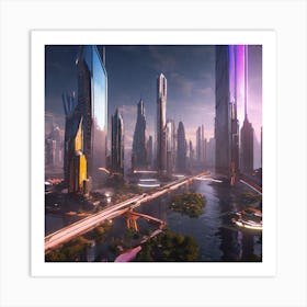 Futuristic Cityscape 177 Art Print