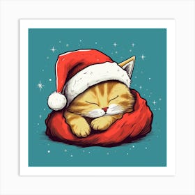 Santa Cat 1 Art Print