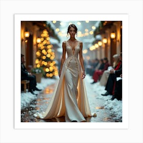 Winter Wedding Dress 5 Art Print