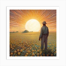 Sunset In The Field Art Print