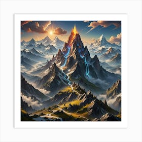 Mountain Landscape Painting 1 Art Print