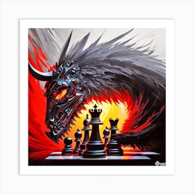 Dragon Chess 1 Art Print