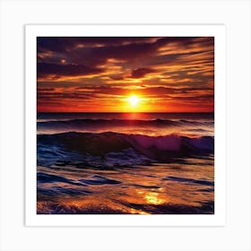 Sunset At The Beach 259 Art Print