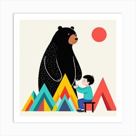 Bear And A Boy 16 Art Print