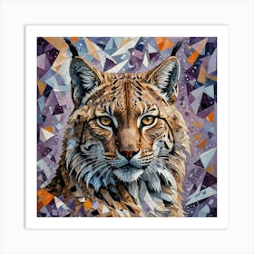 Striking Portrait of The Eurasian lynx  Art Print