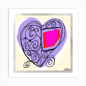 Hearts of Love The Color Purple bold Art Print