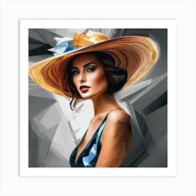 Woman In A Hat 35 Art Print