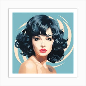 Woman With Curly Hair Art Print