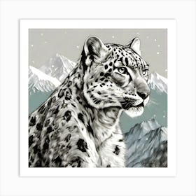 Snow Leopard Art Print