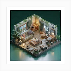 Isometric Art, house deream 3d 4 Art Print