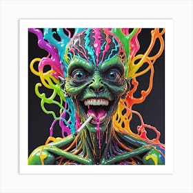 Splatter Zombie Art Print