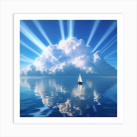 Sailboat In The Ocean 2 Art Print