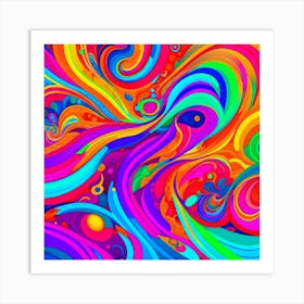 Abstract Psychedelic Painting 1 Art Print