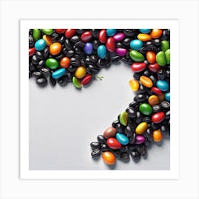 Black Beans In A Heart Shape Art Print