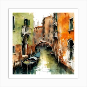Venice Watercolor Painting Art Print