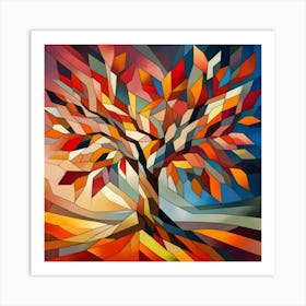 Abstract modernist Chestnut tree Art Print