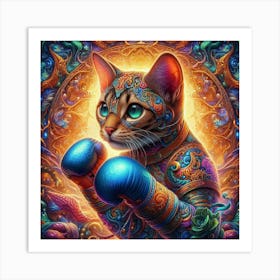 Muay Thai Kitten Art Print