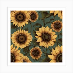 Default Default Retro Vintage Sunflower For Defferent Seasons 1 Art Print