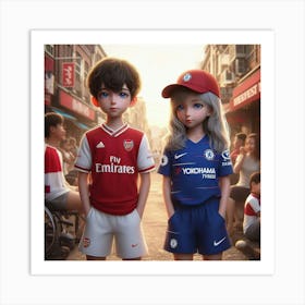 Two Soccer Players Arsenal & Chelsea lovers ❤️🖼️ Art Print