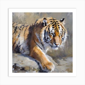 OIL PAINTING SIBERIAN TIGER Art Print