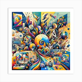 Vibrant Spectrum of AI Art Print