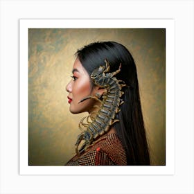 Firefly Surrealism, Realism, Painting, Scorpion, Hybrid, Human, Royal, Portrait, Picture, Side, View (2) Art Print