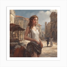 Woman In A City Art Print