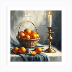 Basket of Oranges Kitchen Art Print