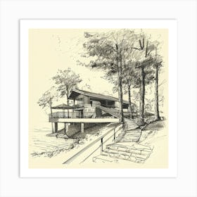 House By The Lake Art Print