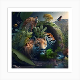 Tiger In The Jungle Art Print