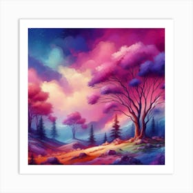 Colorful Landscape Painting 6 Art Print