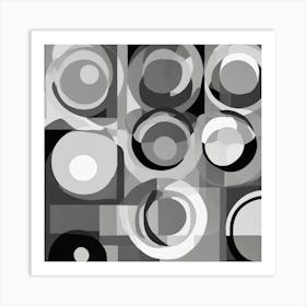 Black And White Circles Art Print