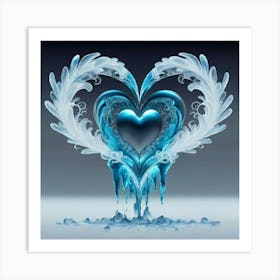 Heart silhouette in the shape of a melting ice sculpture 14 Art Print