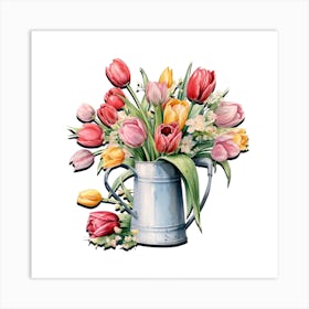 Tulip Harmony Symmetrical Botanical Art Art Print