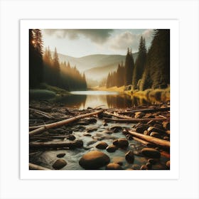 Sunrise In The Mountains Art Print