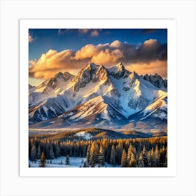 Sunrise In The Mountains Art Print