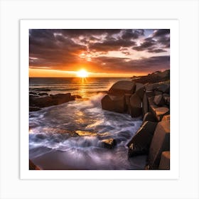 Sunrise At The Rocks Art Print