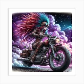 Biker Girl Art Print