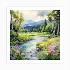 River In The Mountains 1 Art Print