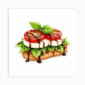 Tomato And Mozzarella Sandwich Art Print