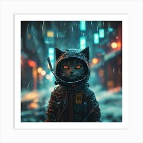 Cat In The City Art Print