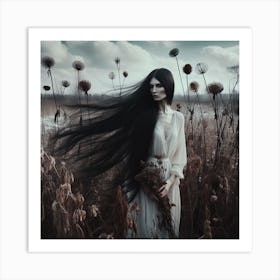 Dark Beauty In A Field Art Print