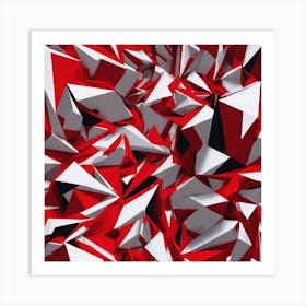 Red And White Triangles Art Print