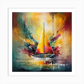 Abstract Voyage Of Sailing into Color Art Print