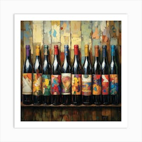 Wine Bottles Art Art Print