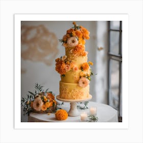 Orange Wedding Cake Art Print