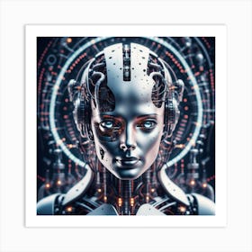 Futuristic Female Robot 7 Art Print