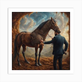 Horse In A Cave Art Print