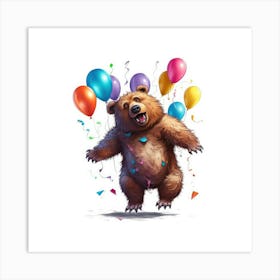 Birthday Bear 5 Art Print